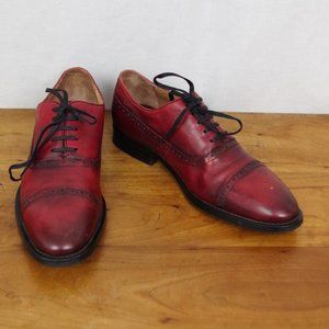 Dune London Oxblood Red Cap Toe Brogue Oxfords Size US 7 EU 40